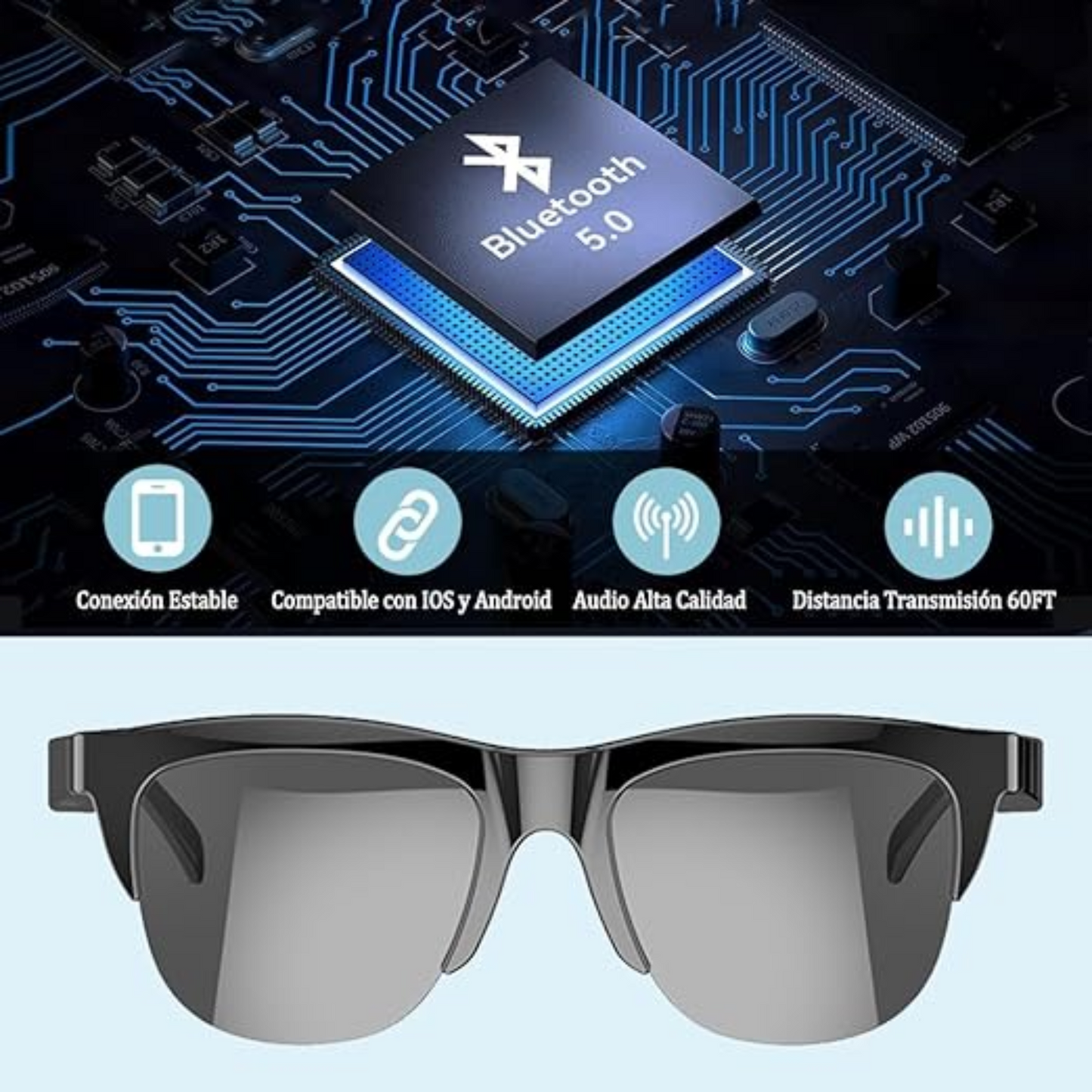 Gafas Inteligentes Bluetooth Micrófono